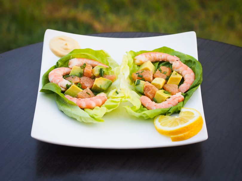 salade crevettes avocat agrumes