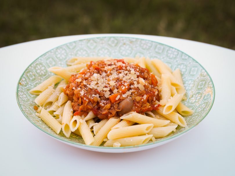 Pates bolognaise lentilles